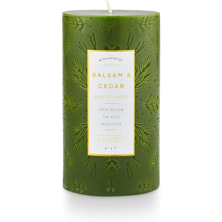 ILLUME Noble Holiday Balsam & Cedar Candle, 4x7 Pillar 