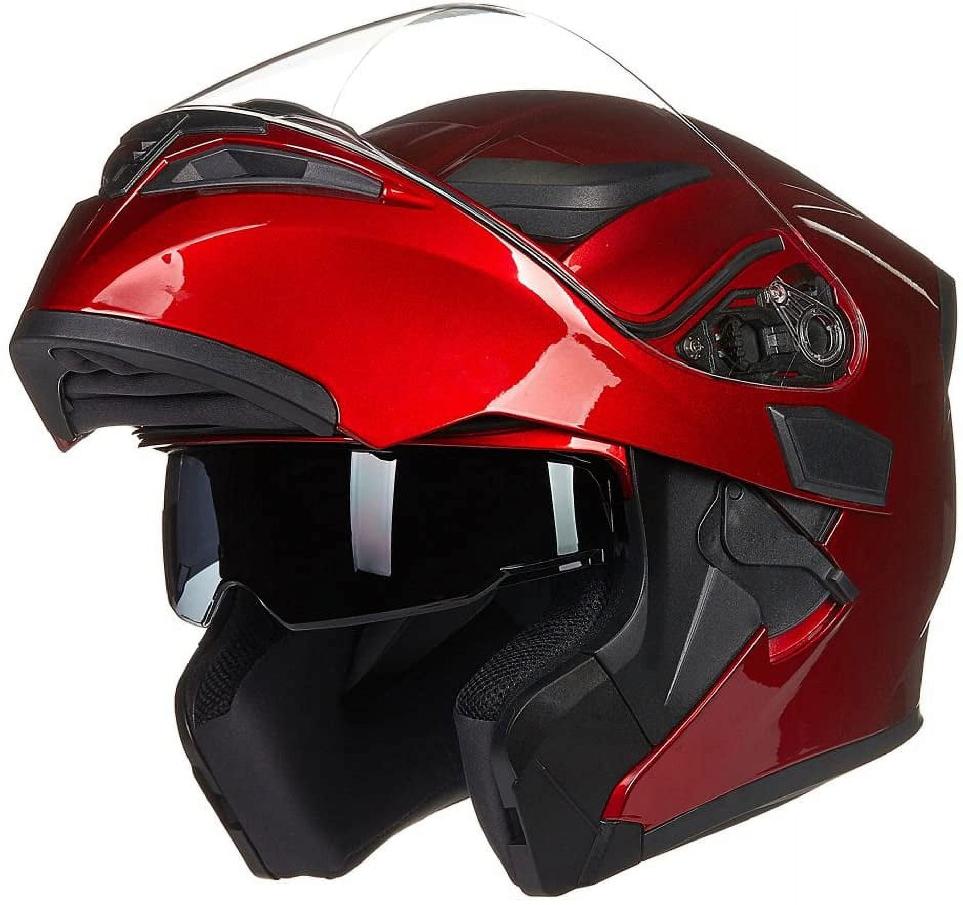 ILM Motorcycle Dual Visor Flip up Modular Full Face Helmet DOT 6