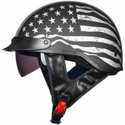 ILM 205V Adult XL ABS Half Helmet, DOT Approved, with Helmet Bag Patriotic Flag