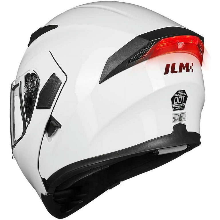ILM LED Light Motorcycle Helmet with Dual Visor, Flip Up Modular