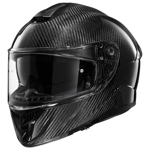 ILM Motorcycle Full Face Helmet 861C - Lightweight, Carbon Fiber, Dual Visor - DOT Certified (Carbon Black, XL)