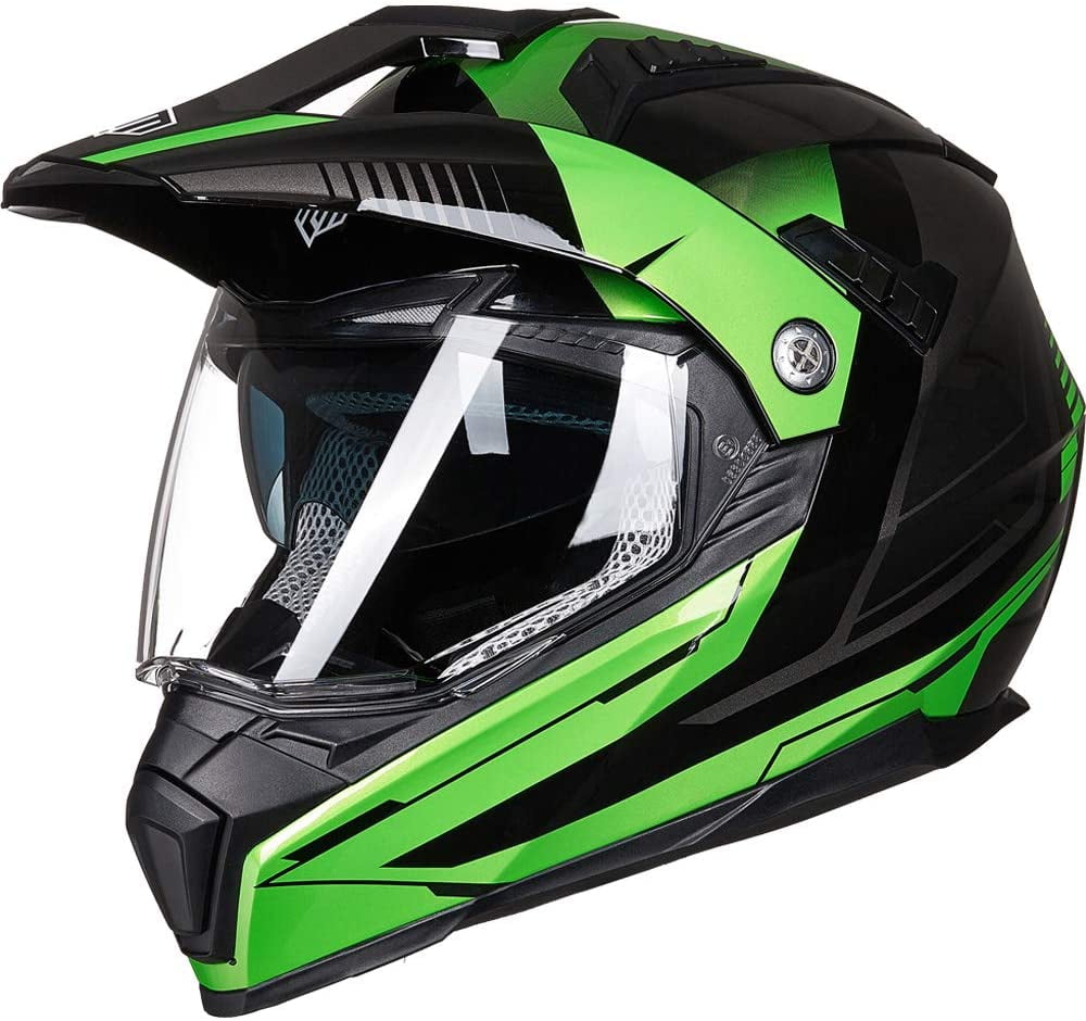 ILM Off Road Motorcycle Dual Sport Helmet Full Face Sun Visor Dirt Bike ATV Motocross Casco DOT Certified XL Matte Black Walmart
