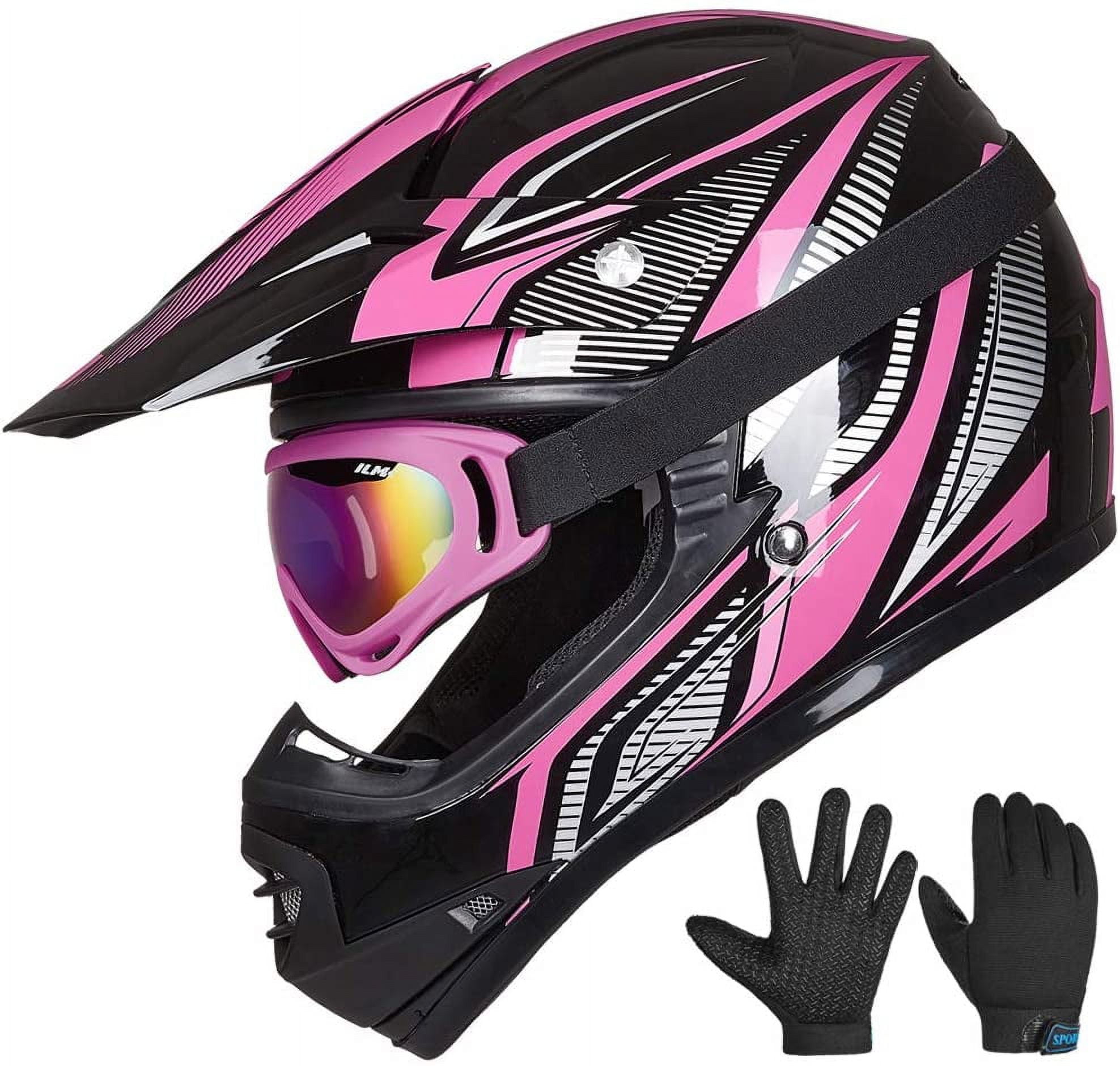 ILM Youth Kids ATV Motocross Helmet Goggles Sports Gloves Dirt Bike Motorcycle Off Road DOT