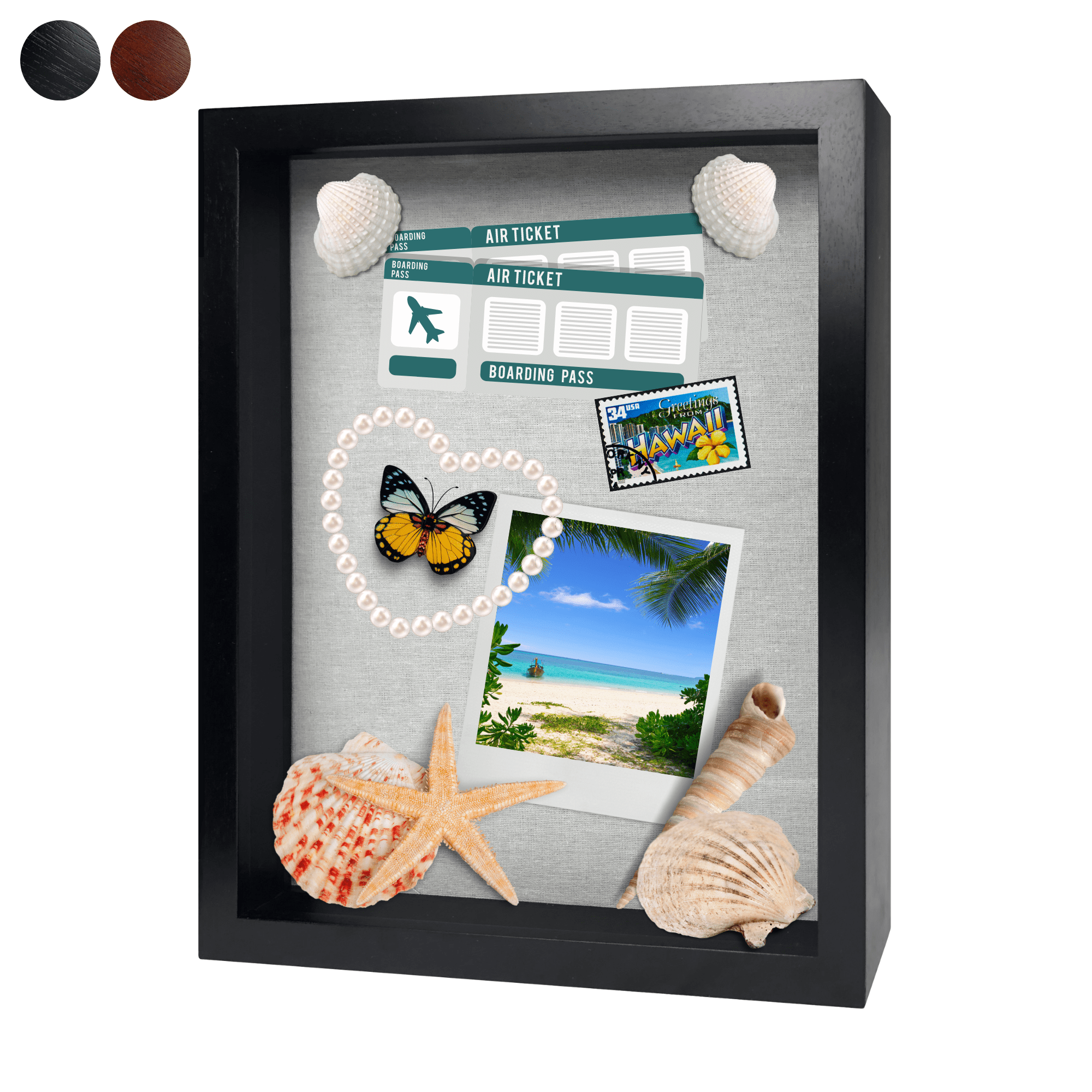ILOT 11"x14" Solid Wood Black Display Shadow Box Frame Solid Wood