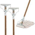 thumbnail image 1 of ILOT 59" Mop Spring Commercial Mop Handle Pack of 2 Industrial Mop Steelhead with Wooden Handle Wet Mops for Floor Cleaning Heavy Duty, 1 of 6