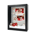 thumbnail image 1 of ILOT 8"x10" Solid Wood Black Display Shadow Box Frame - Memory Box for Keepsakes (Picture box, military, wedding, graduation, and flower shadow box), 1 of 8