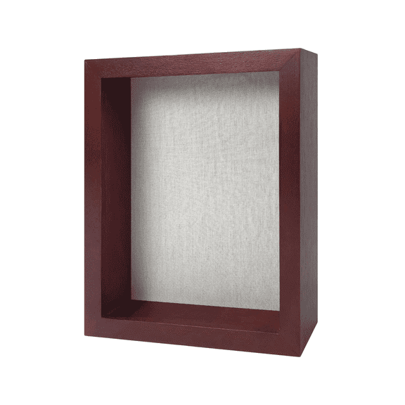 ILOT 8"x10" Solid Wood Mahogany Display Shadow Box Frame - Memory Box for Keepsakes (Picture box, military, wedding, graduation, and flower shadow box)