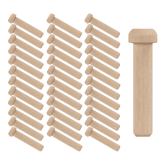 ILOT Wood Axle Pegs, 1-13/16-inch Fits 3/8-inch Hole Pack of 100 Mini Wooden Pegs for Train Car Wheel Craft Woodworking Pegboard