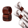 thumbnail image 1 of ILOT Wooden Napkin Rings Set of 12 Handmade Napking Holders for Dining Tableware, Thanksgiving, Party, Table Décor (Rounded), 1 of 6