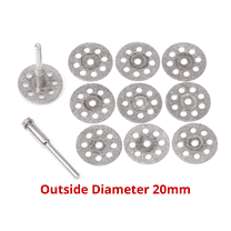 ILOVETOOL 10Pcs 20mm Diamond Coated Cutting Wheel Rotary Blades Cut-off Disc Shank 1/8"