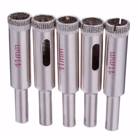 Diamond Hole Saw Drill Bits Set – 11Pcs 1/4" (6mm) For Glass, Ceramic, Porcelain, Marble & Stone – Use With Water For Clean Cuts