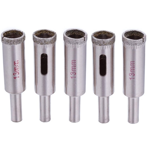 ILOVETOOL 5Pcs 1/2" inch 13mm Diamond Coated Hole Saw Drill Bits Masonry Tools for Rocks Stone Glass Granite Marble Ceramic
