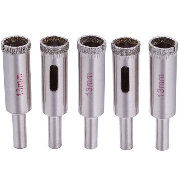 ILOVETOOL 5Pcs 1/2" inch 13mm Diamond Coated Hole Saw Drill Bits Masonry Tools for Rocks Stone Glass Granite Marble Ceramic