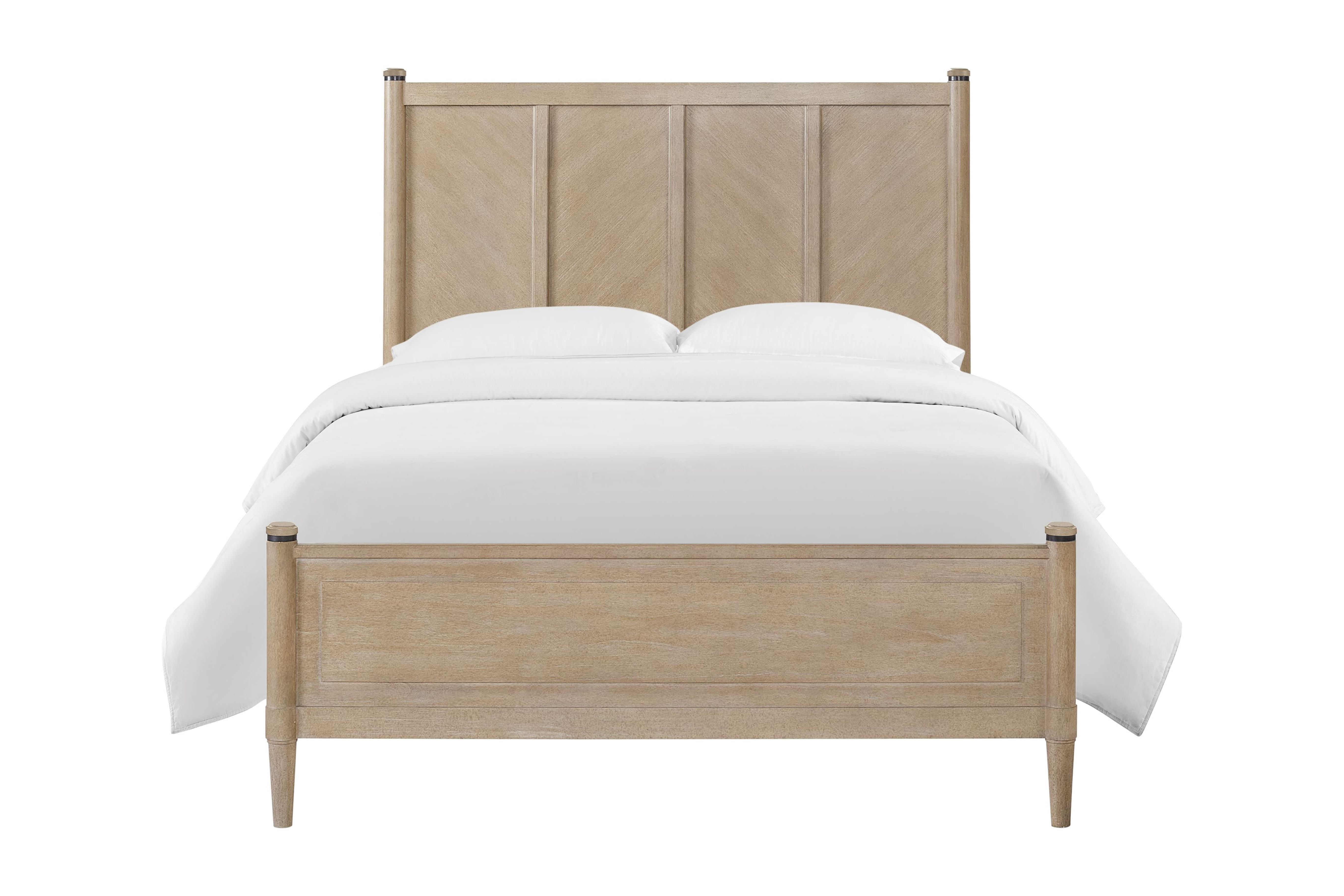 ILRITYLK Queen Lo-Post Bed in Sand Finish, Transitional Casual Bed ...