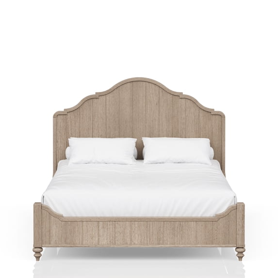ILRITYLK Queen Panel Bed in Sand Finish with Transitional Casual Design ...