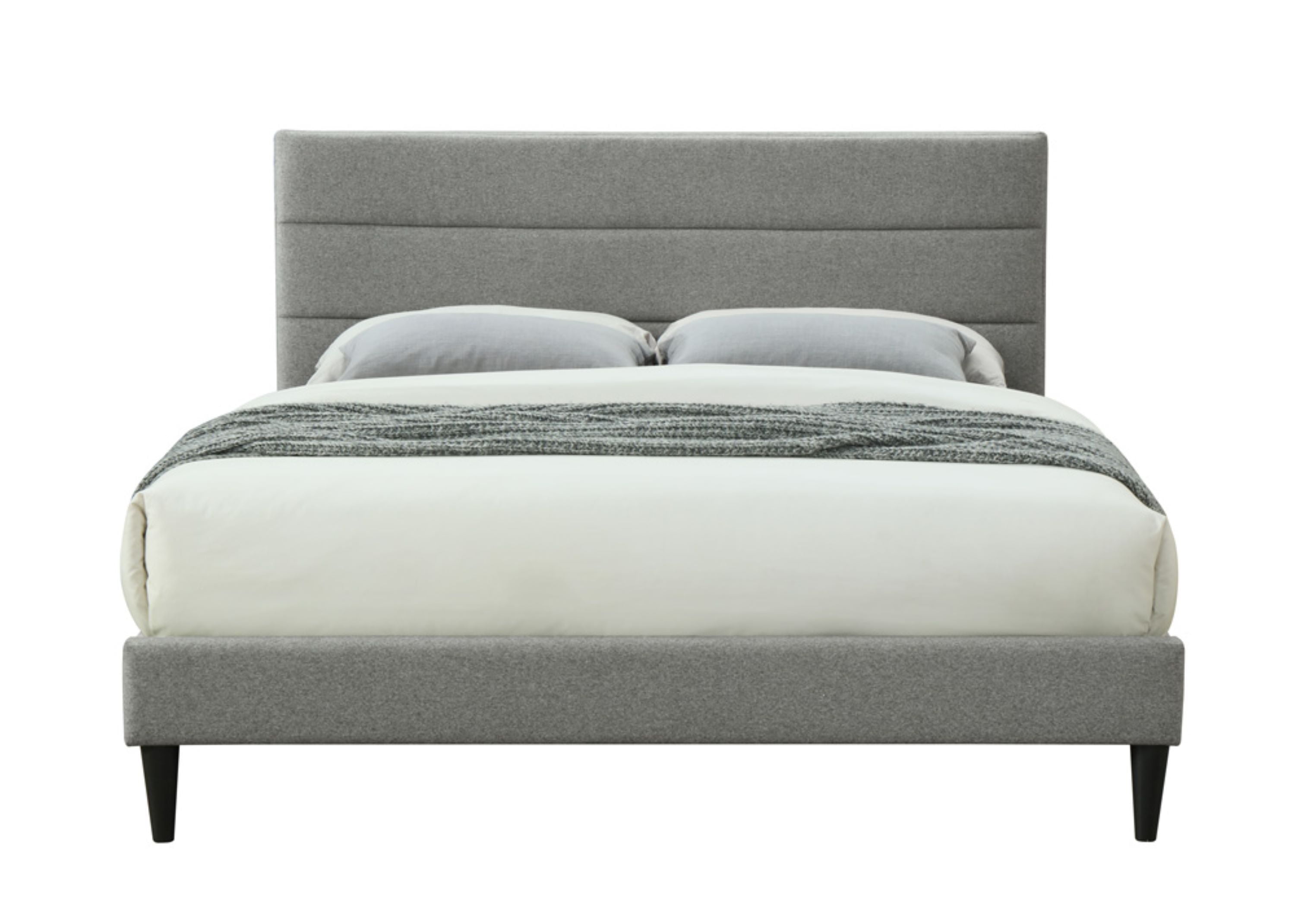 ILRITYLK Queen Size Upholstered Channel Bed with USB Charging, Gray ...