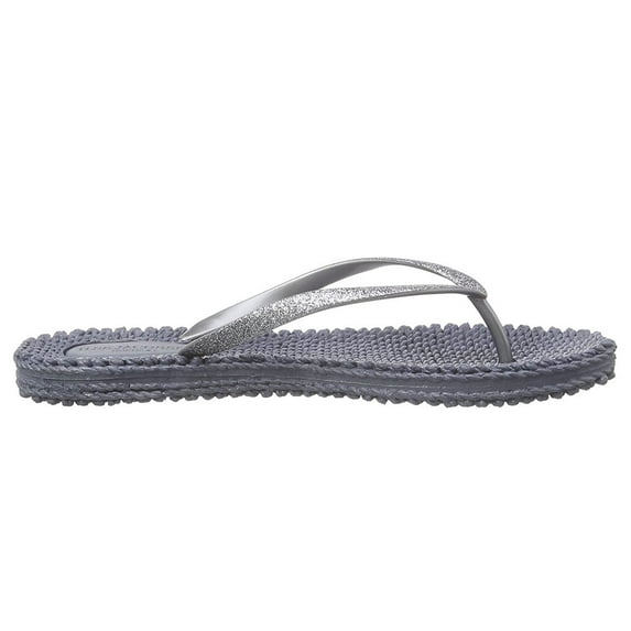 ILSE JACOBSEN Flip Flops With Glitter, Color: Grey, Size: 38 (10CHEERFUL01-006-38)