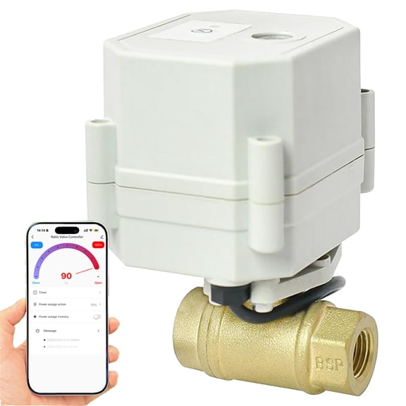 ILSY-IVA DN15 WiFi Remote Control Smart Water Valve,1/2” DC5V-DC12V Brass Electric Ball Valve