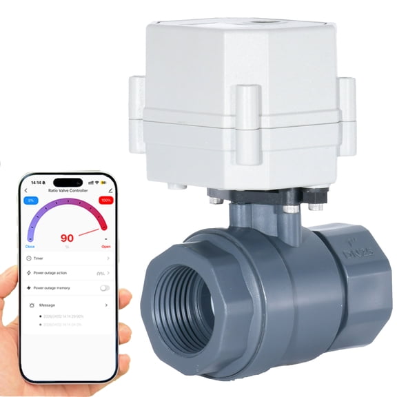 ILSY-IVA DN15 WiFi Remote Control Smart Water Valve,1/2” DC5V-DC12V PVC Electric Ball Valve