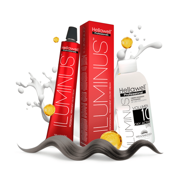 ILUMINUS Hair Dye, professional permanent hair color cream, with Niacinamide and Milk Protein to get a repaired and colored Hair with intense color shiny and silky. 100g - 3.54oz ( 0.11 Ash )
