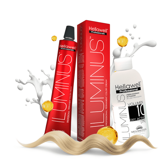 ILUMINUS Hair Dye, professional permanent hair color cream, with Niacinamide and Milk Protein to get a repaired and colored Hair with intense color shiny and silky. 3.54oz 10.0 Extra Light Blonde Nat