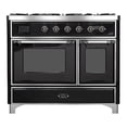 thumbnail image 1 of ILVE Majestic II 40" LP Glass Door/Griddle Metal Range in Glossy Black/Chrome, 1 of 3
