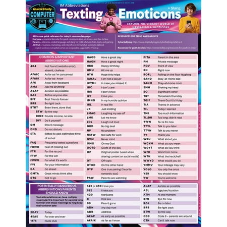 Im Abbreviations, Texting & Emoticons + Slang : A Quickstudy Laminated Reference Guide