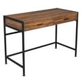 thumbnail image 1 of IM Beauty FCH 106*50*75cm Retro Wood Table Top Black Steel Frame Particle Board Two Drawers Computer Desk Can Be Used For Study Desk, 1 of 8