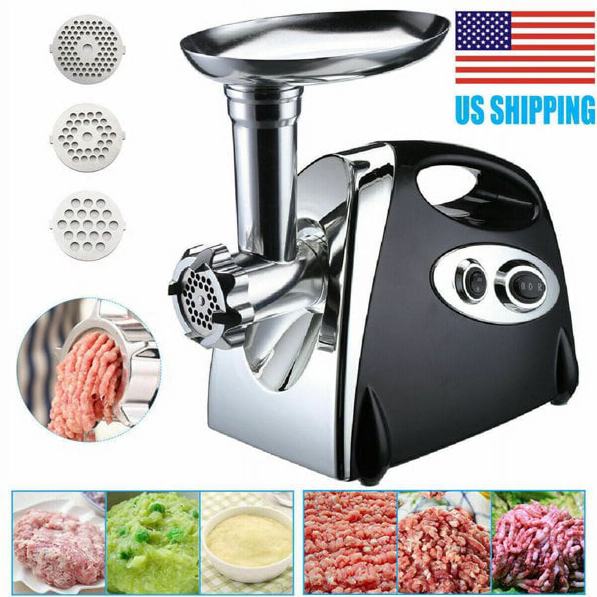 Electric Kitchen Meat Grinder Sausage Maker With Handle Red