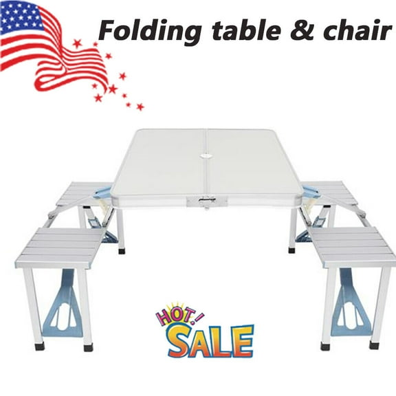 IM Beauty One Piece Folding Table and Chair Aluminum Alloy