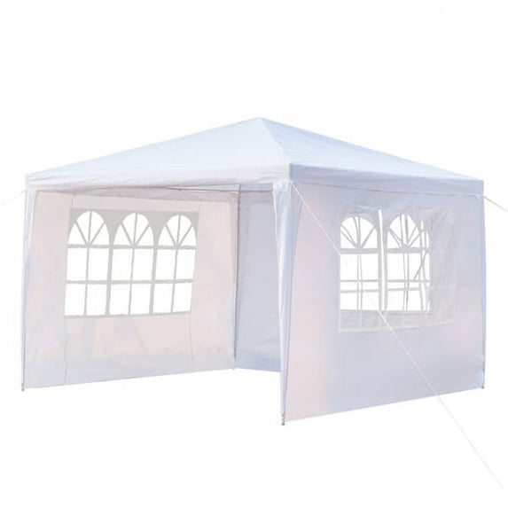 IM Beauty Outdoor Party Tent Wedding Canopy Tent, 3 x 3m Three Sides Waterproof Tent with Spiral Tubes for Wedding, Camping White