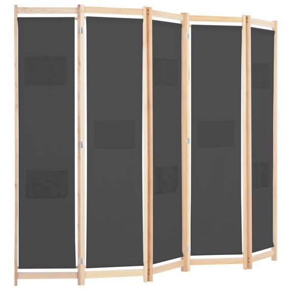"IM Beauty Screen Room Divider,Indoor Partition Panel Privacy Screen Wall Divider 5-Panel Room Divider Black 78.7""x66.9""x1.6"" Fabric"