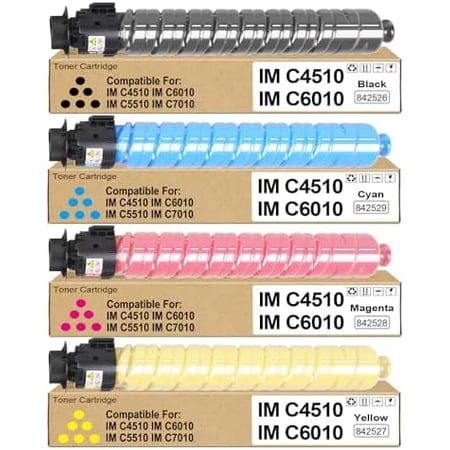 IM C4510 High Yield Toner Cartridge Compatible 4-Pack for Ricoh Lanier Savin IM C4510 IM C6010 Printers