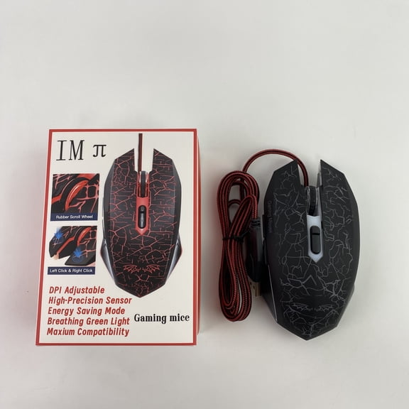 IM Gaming mice,Gaming Mouse,Mice Silent Click Mouse with 6 Buttons PC Gaming Mice Advanced Technology with 2.4GHZ Up to 2400DPI for PC Laptop (Red)
