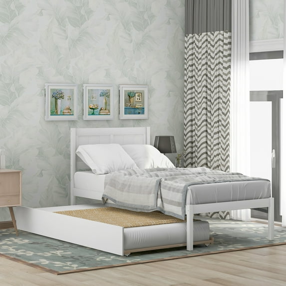 IM Lashes Premium Daybed Metal Bed, Twin Size Platform Bed Wood Platform Bed with Trundle, Multi-Functional Furniture
