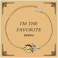 thumbnail image 1 of IM THE FAVORITE Sunflower Bracelet for Poppa, Unique Engraved Jewelry for Birthday, Christmas, and Holidays, Inspirational Gift for Confidence and Hope, 1 of 5