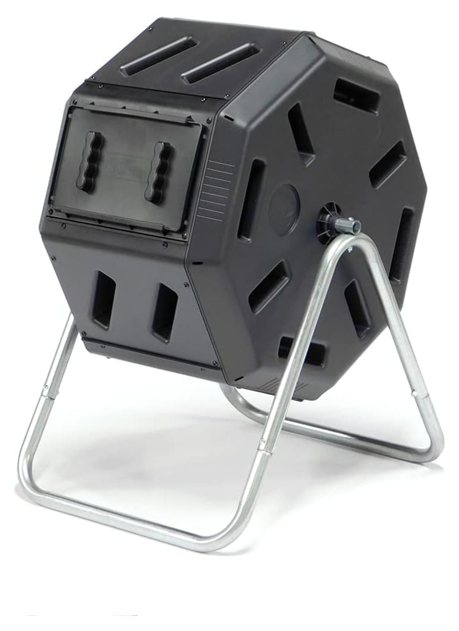 IM2000 Tumbling Composter Canadian-Made, 100% Recycled Resin - Outdoor Rotating Compost Bin for Garden, Kitchen, and Yard Waste, Black (22 Gallon)