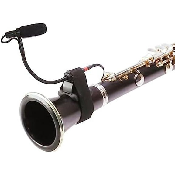 IM80-SH4-FLT Clarinet Clip-On Musical Instrument Microphone for Shure Wireless System 48V Phantom Power Input Flexible Gooseneck Condenser Microphone with Flute/Clarinet Clamp$$Music