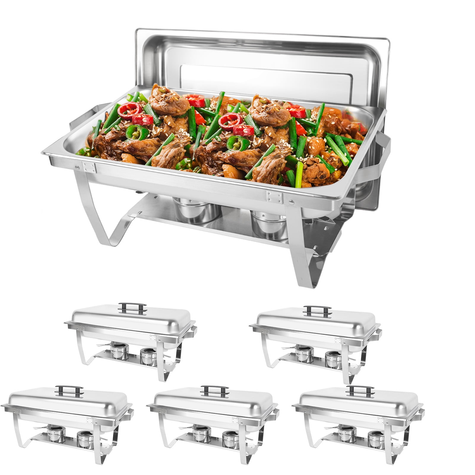 BENTISM Chafing Dish Buffet Set 6 Pack 8QT Stainless Steel Food