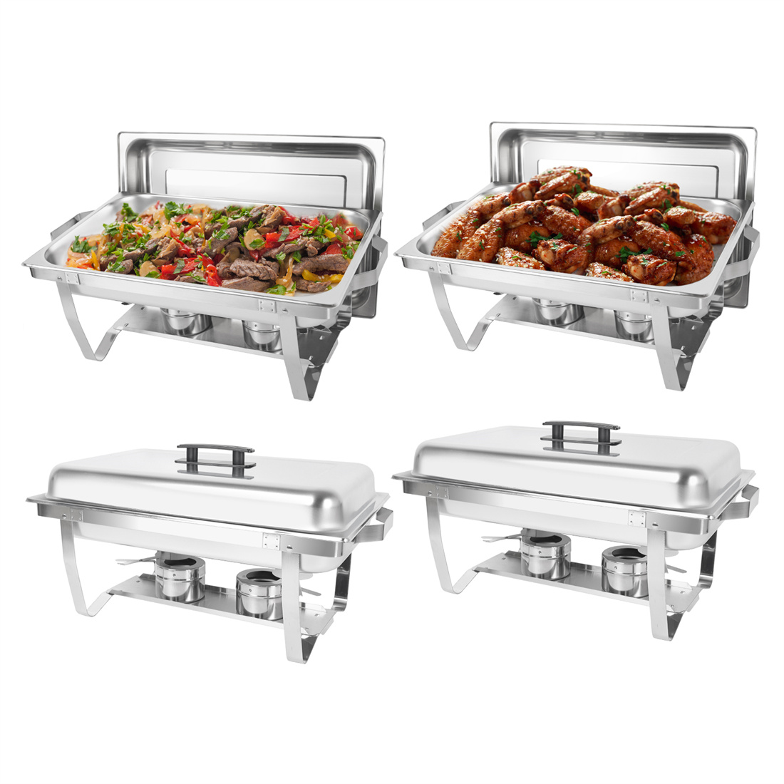 6 PACK Catering Classic STAINLESS STEEL Chafer Chafing Dish Set 8 QT