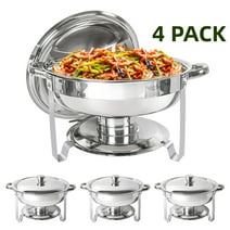 IMACONE Chafing Dish Buffet Set, 5Qt 4-Pack Stainless Steel Round Catering Warmer Set for Breakfast