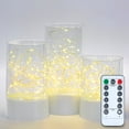 thumbnail image 1 of IMAGE 3PCS Acrylic Shell Pillar LED Battery Operated Candles With 13-Key Remote Timer for Home, Wedding & Party Decor, Clear, 1 of 9