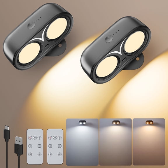 IMAGE Dual Cylinder LED Wall Lights (2 Pack)
