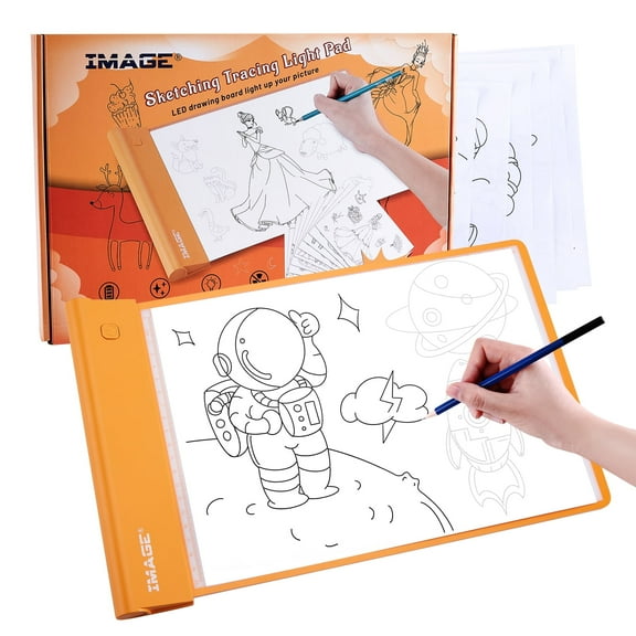 IMAGE Light-up Tracing Pad Orange Coloring Drawing Art Gift Toy Girls Boys Age 6+