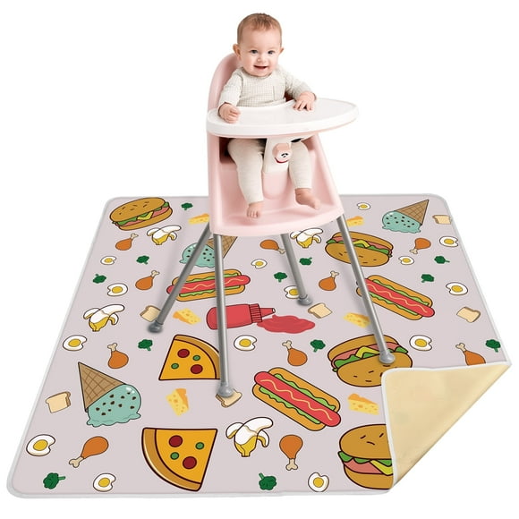 51" Splat Mat for Under High Chair, Waterproof Floor Splash Mat for Dropping Food, Food Floor Mat for Kids & Pet