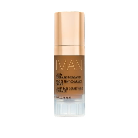 IMAN Cosmetics Luxury Concealing Foundation, Deep Skin, Earth 2, 0.5 fl oz