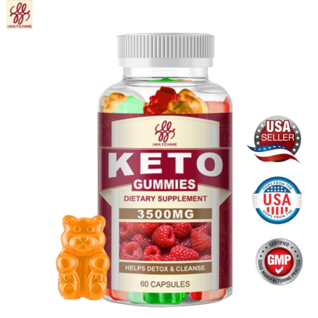 IMATCHME Keto Gummies 3500mg Apple Cider Vinegar Weight Management Keto