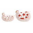 thumbnail image 1 of IMAX 23599-2 Farmstead Handpainted Red Chicken Plates - Set of 2, 1 of 5
