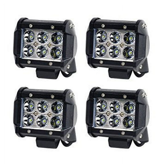 IMAX 4 Pcs 4' 18w Cree Flood Led Light Bar Fog Lamp Off-road SUV Boat Jeep ATV (Spot, 4 PCS)
