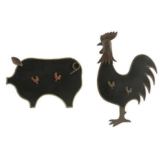 IMAX Corporation Farmyard 2 Piece boardMagnet Decor Set in Black
